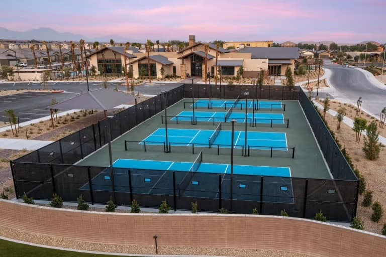Lighted pickleball courts at Del Webb North Ranch, North Las Vegas, NV
