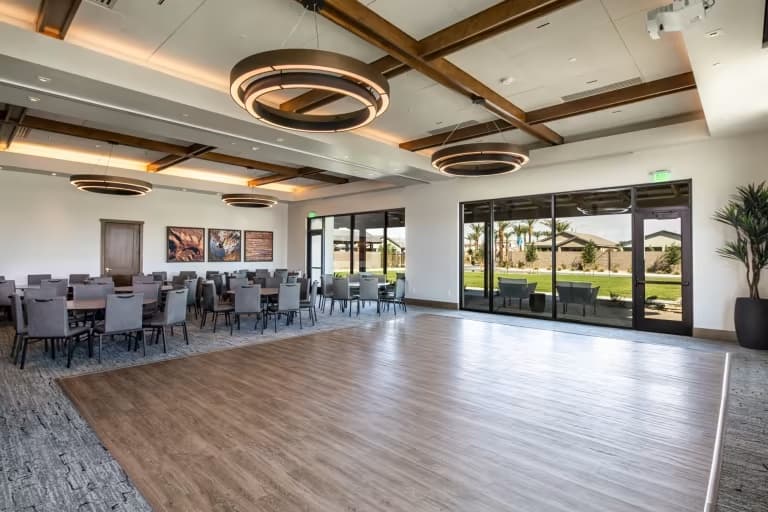 Social room at the Del Webb North Ranch clubhouse in North Las Vegas