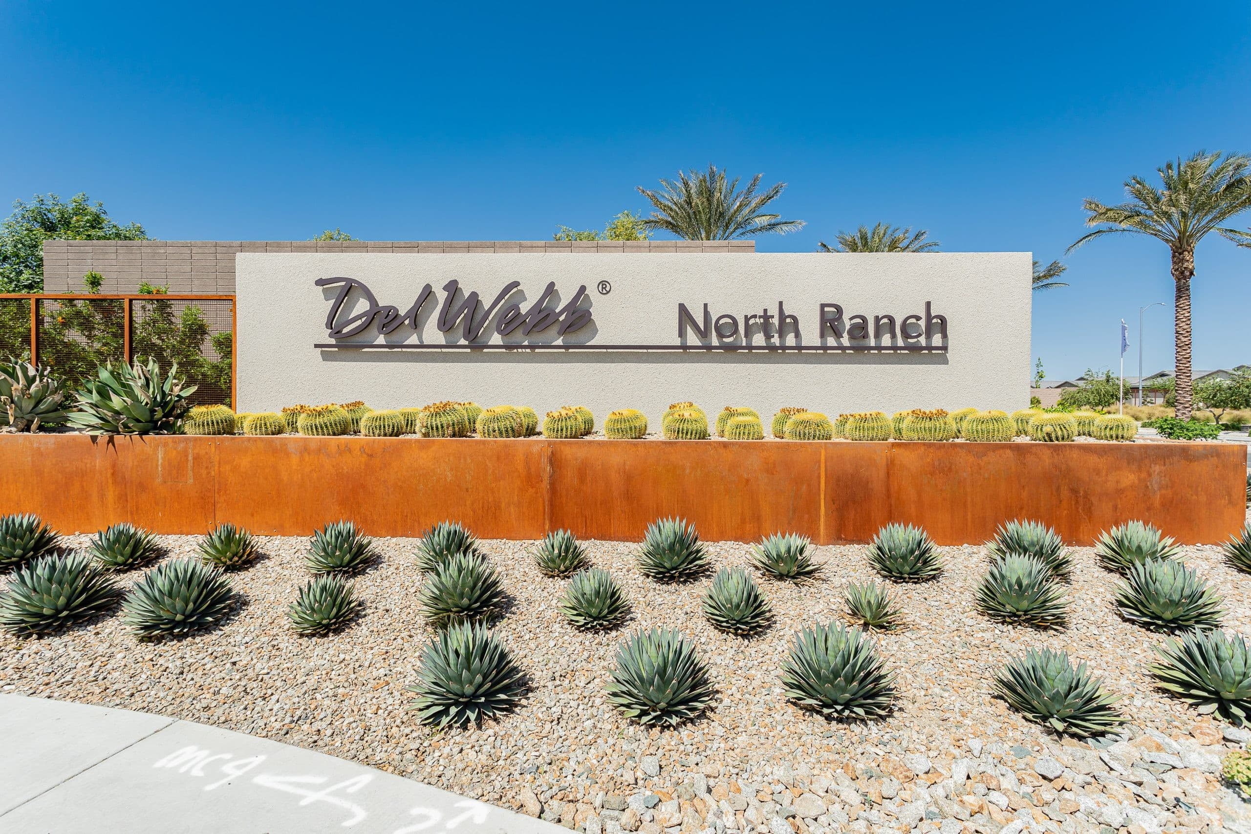 Del Webb North Ranch 55+ community monument sign in North Las Vegas, NV 89086